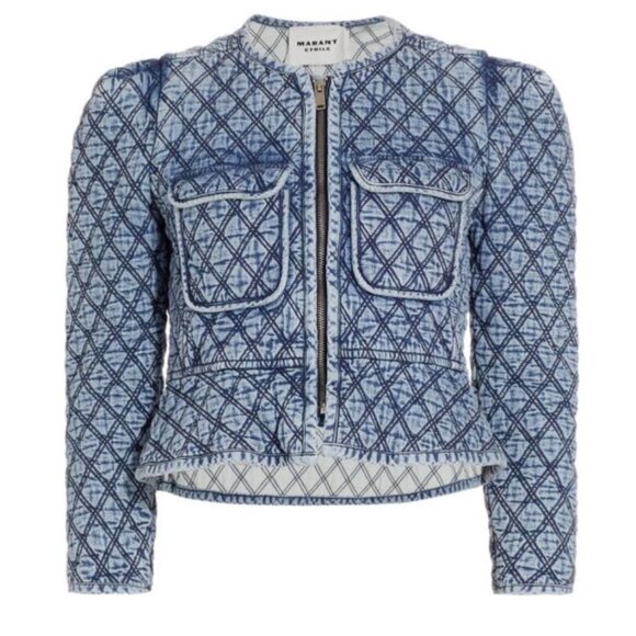 Isabel Marant Étoile Deliona Quilted Jacket – Light Blue | Size 2 - Picture 1 of 16